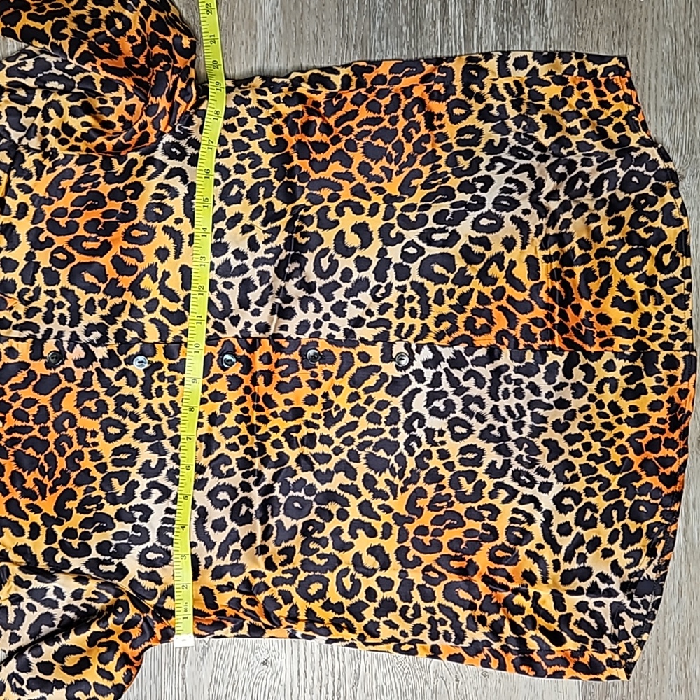 Vintage silk Mondi long sleeve cheetah print blouse top - Picture 2 of 8